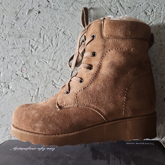 Bearpaw boots phoebe wool fleece lined in and out hickory brown brand new - Picture 5 of 6